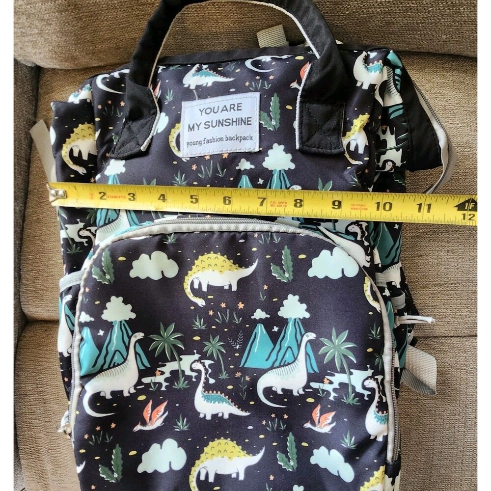 You Are My Sunshine Dinosaur Diaper Bag Young Fashion Backpacks Navy Blue - Picture 14 of 15